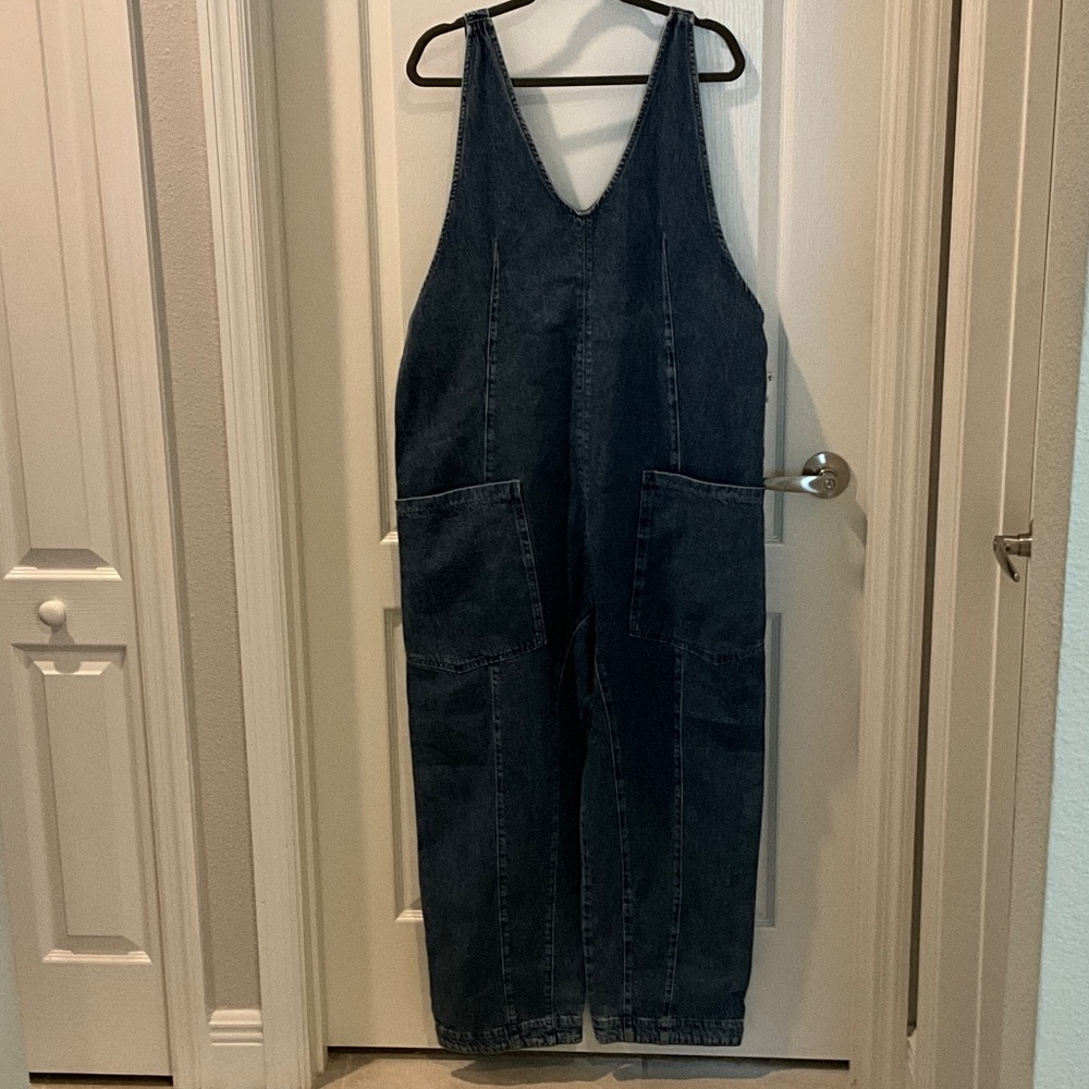 We The Free Blue Denim Overalls